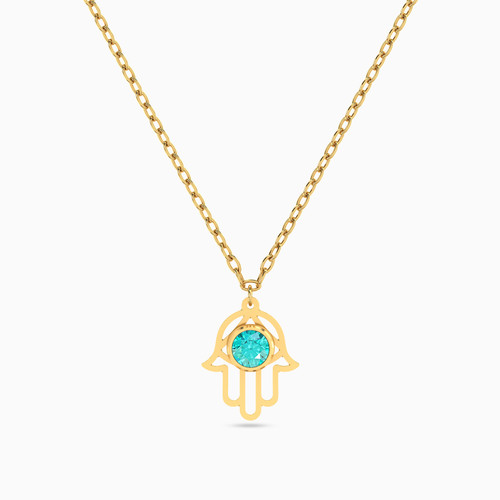 LIN726 - Hamsa Colored Stones Necklace in 18K Gold - 111404150301 - 1.jpg