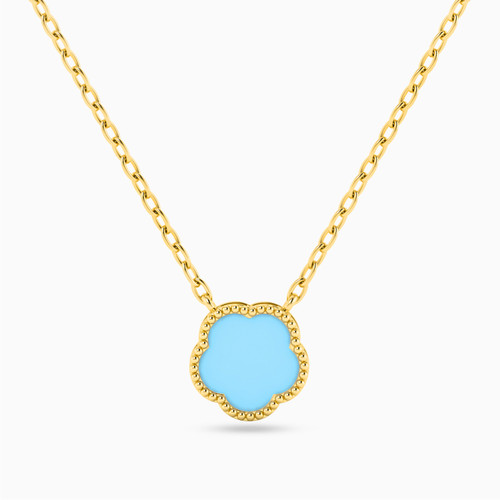 MLN677 - Flower Colored Stones Necklace in 18K Gold - 21046110702-1.jpg