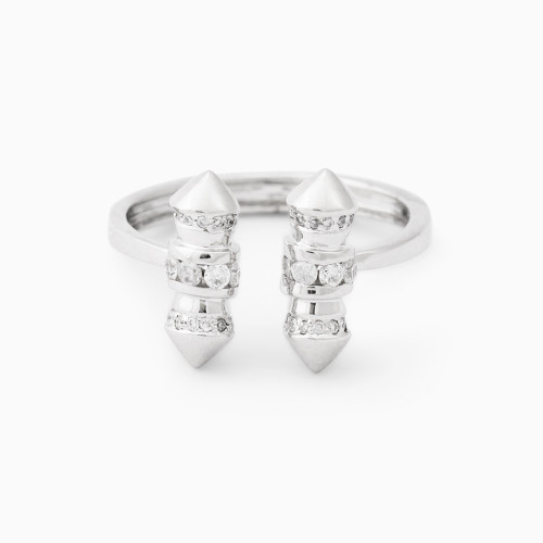 MLR342 - Heritage Clear Stone Two headed Ring in 18K Gold - 21048110569-1.jpg