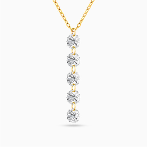 LIN277 - Round Cubic Zirconia Necklace in 18K Gold - 111401100006-1.jpg