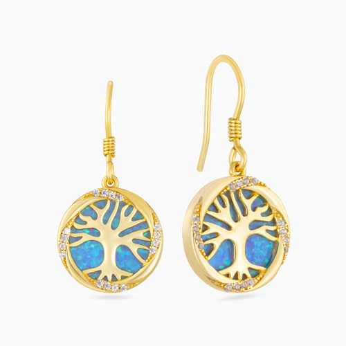 WE198 - Tree Enamel Coated Gold Plated Drop Earrings - GE14493A-1.jpg