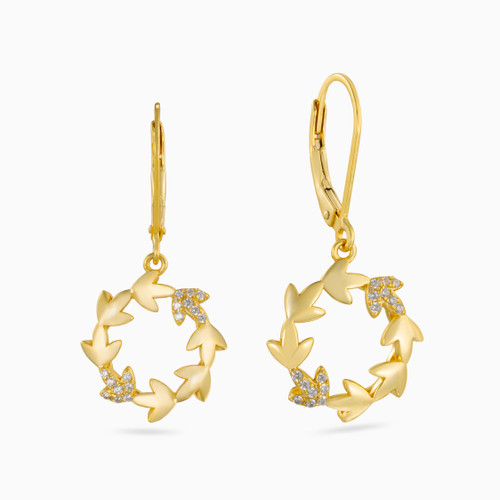WE187 - Flower Clear Stone Gold Plated Drop Earrings - GE13323A-1.jpg