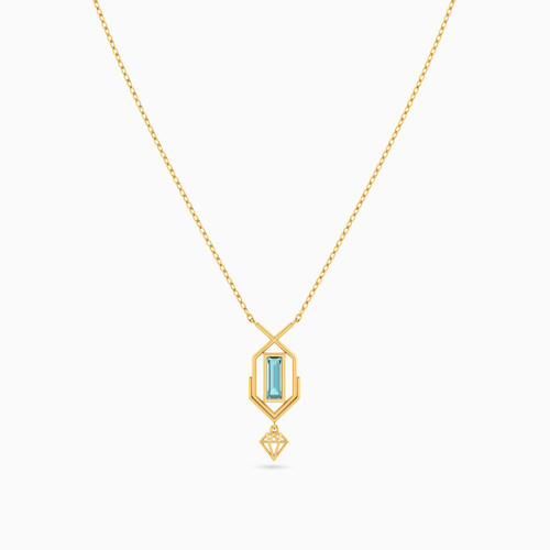 LIN1045 - Baguette Colored Stones Necklace in 18K Gold - 111404150399-4.jpg