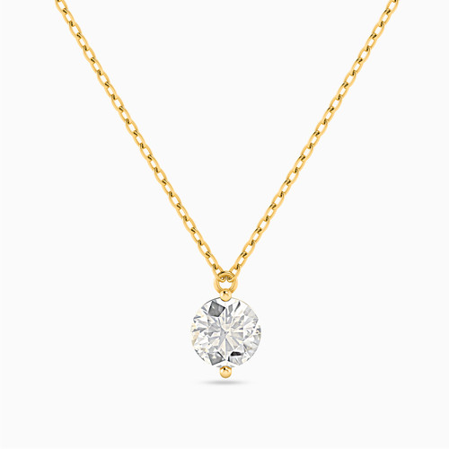 LIN470 - Round Clear Stone Necklace in 18K Gold - 111401100011-1.jpg