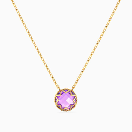 LIN777 - Circle Purple Stone Necklace in 18K Gold - 111404160343-1.jpg