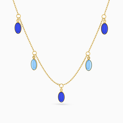 LIN361 - Oval Blue Stone Chain Necklace in 18K Gold - 111404180052-1.jpg