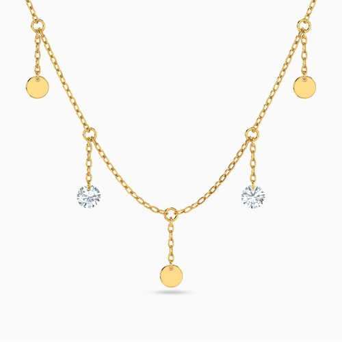 LIN356 - Circle Clear Stone Chain Necklace in 18K Gold - 111401100008-1.jpg