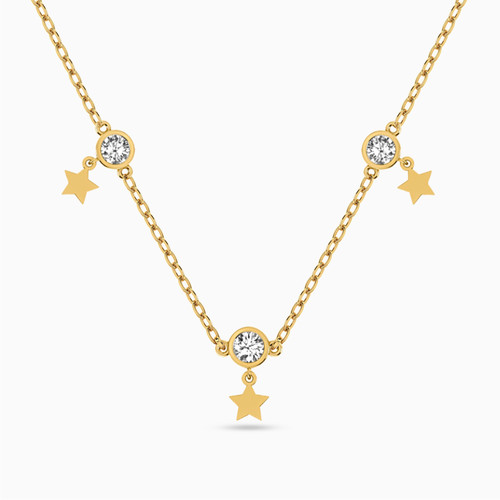 LIN298 - Star Colored Stones Charms Necklace in 18K Gold - 111404100045-1.jpg