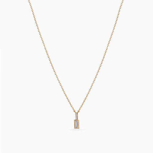 WN45 - Baguette Cubic Zirconia Gold Plated Necklace - 97361245-3.jpg