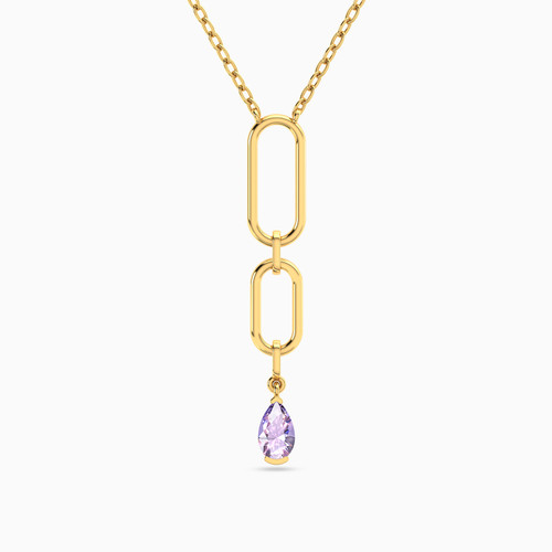 MLN939 - Oval Purple Stone Necklace in 18K Gold - 21046110880-1.jpg