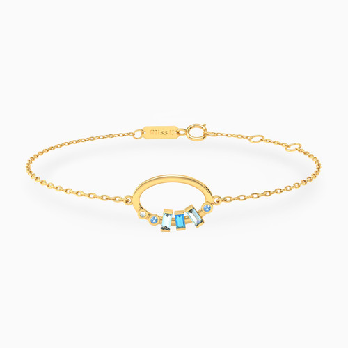 MLB351 - Oval Colored Stones Chain Bracelet in 18K Gold - 21047110246-1.jpg