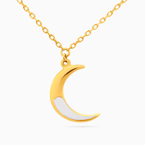 MLN1110 - Crescent Enamel Coated Necklace in 18K Gold - 21046110976-1.jpg