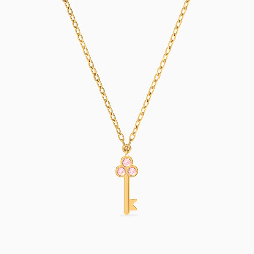 MLN958 - Key Rose Stone Necklace in 18K Gold - 21046140953-1.jpg