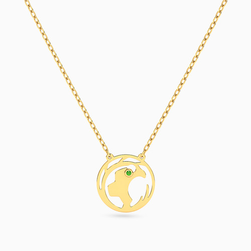 MLN804 - Circle Green Stones Necklace in 18K Gold - 21046110843-1.jpg