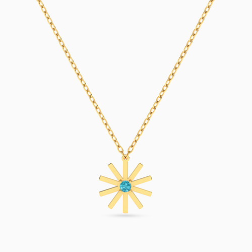MLN949 - Sun Green Stones Necklace in 18K Gold - 21046140945-1.jpg