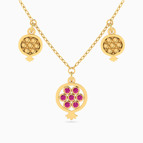 MLN1057 - Pomegranate Colored Stones Necklace in 18K Gold - 21046110991-1.jpg