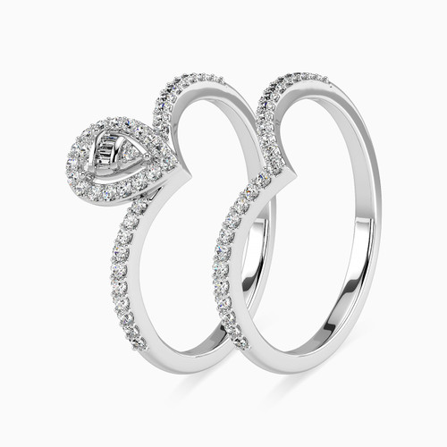 LDR742 - Pear Diamond Twin Rings in 18K Gold - KR106621-1.jpg