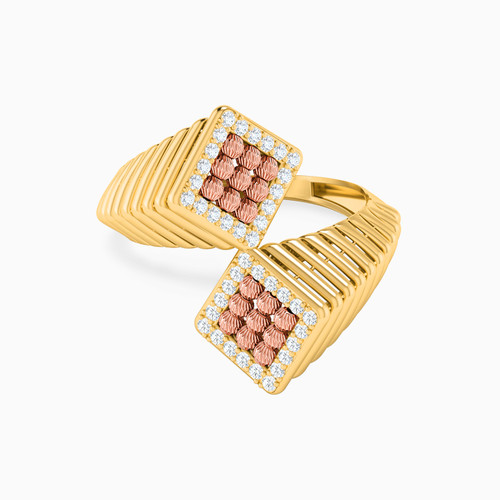 LGR93 - Square Cubic Zirconia Two headed Ring in 21K Gold - 22002020139-1.jpg
