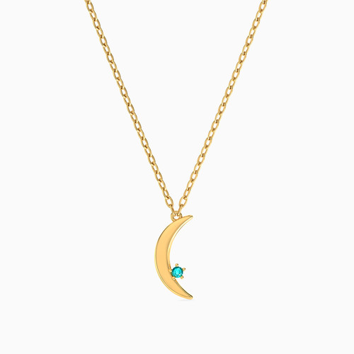 MLN951 - Crescent Green Stones Necklace in 18K Gold - 21046140947-1.jpg