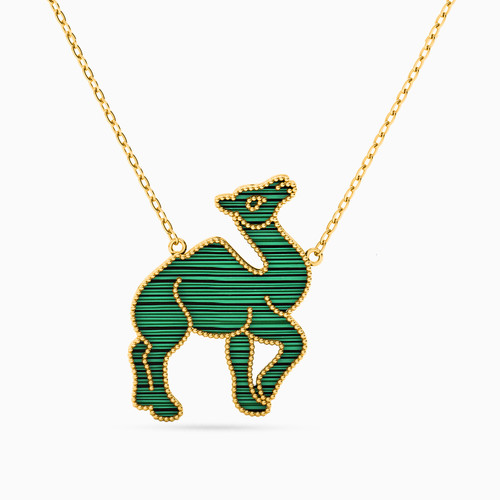 LIN435 - Camel Green Stones Necklace in 18K Gold - 111405120113-1.jpg