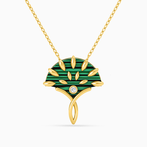 LIN412 - Abstract Diamond & Green Stones Necklace in 18K Gold - 111405120115-1.jpg
