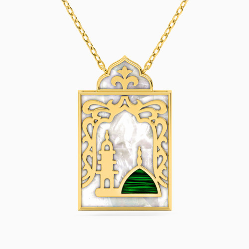 LIN488 - Mosque Colored Stones Necklace in 18K Gold - 111405180153-1.jpg