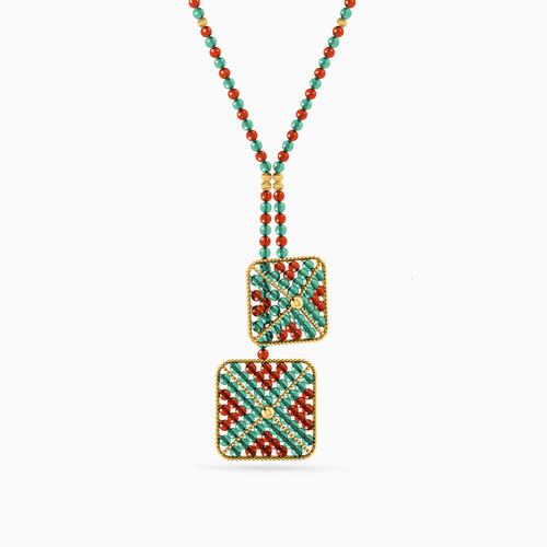 LIN64 - Square Colored Stones Necklace in 18K Gold - 111404180240-1.jpg
