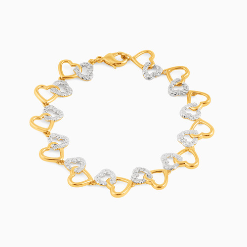 WB70 - Triangle Cubic Zirconia Gold Plated Chain Bracelet - 97098719-1.jpg
