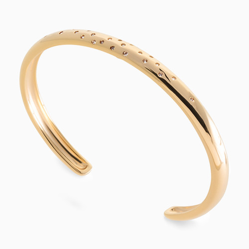 WB124 - Slim Clear Stone Gold Plated Cuff Bracelet - 97377958-1.jpg