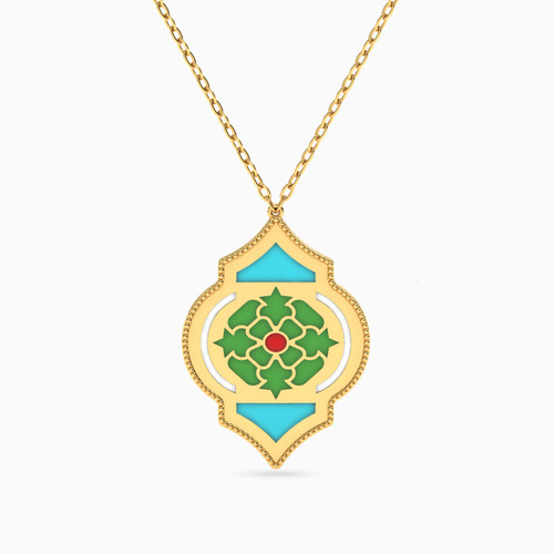 MLN978 - Arabesque Enamel Coated Necklace in 18K Gold - 21046110907-1.jpg