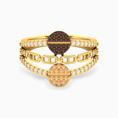 LGR507 - Circle Colored Stones Ring in 18K Gold - 61002180112-1.jpg