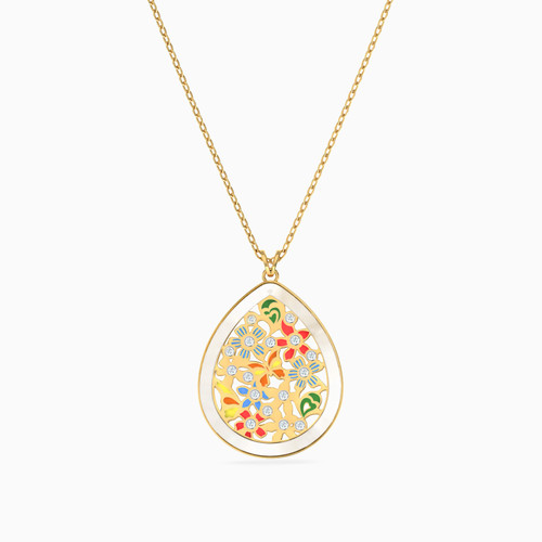 MLN985 - Pear Diamonds & Enamel Coated Necklace in 18K Gold - 21046110914-1 .jpg