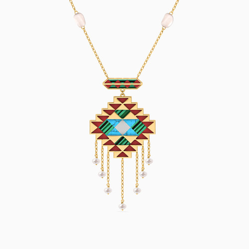 LIN42 - Square Colored Stones Necklace in 18K Gold - 111405180228-1.jpg