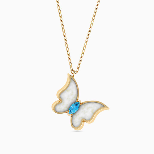 LIN359 - Butterfly Colored Stones Necklace in 18K Gold - 111405100034-1.jpg
