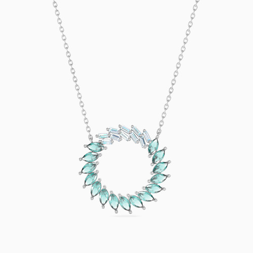 LIN702 - Circle Colored Stones Necklace in 18K Gold - 111404250284 - 1.jpg