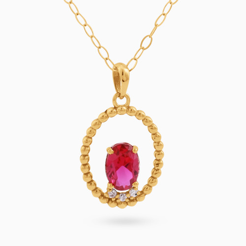 LIN659 - Oval Diamond & Rose Stone Necklace in 18K Gold - 111404330026-1.jpg