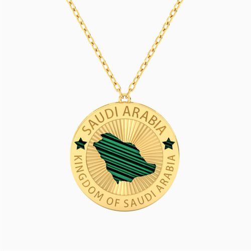LIN507 - Circle Green Stones Necklace in 18K Gold - 111405120164-1.jpg