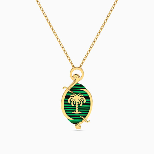 LIN612 - Marquise Green Stones Necklace in 18K Gold - 111405120278-1.jpg