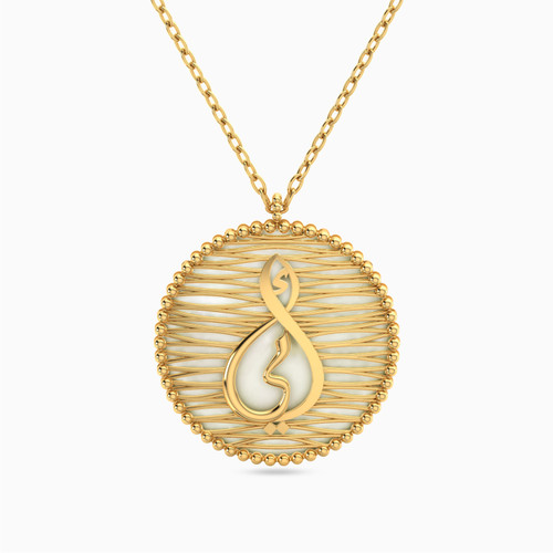LIN784 - Circle Colored Stones Necklace in 18K Gold - 111405100295-1.jpg