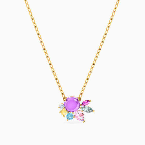 LIN924 - Flower Colored Stones Necklace in 18K Gold - 111404180363-1.jpg