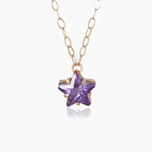 LIN529 - Star Purple Stone Necklace in 18K Gold - 111404160154-1.jpg