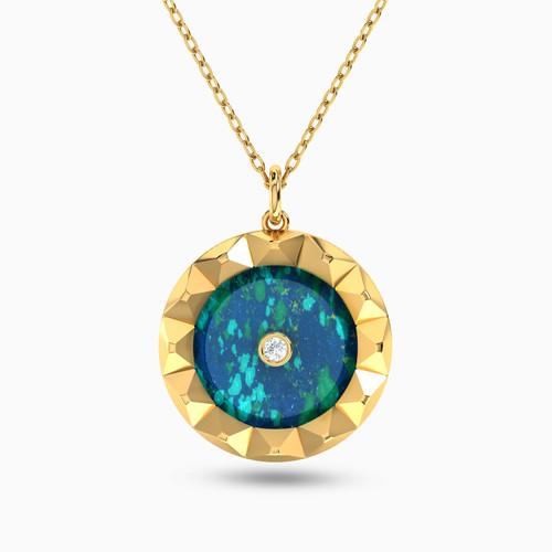 LIN594 - Circle Diamond & Blue Stone Necklace in 18K Gold - 111405140272-1.jpg