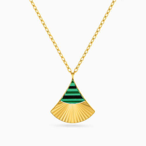 LIN552 - Triangle Green Stones Necklace in 18K Gold - 111405120124-1.jpg