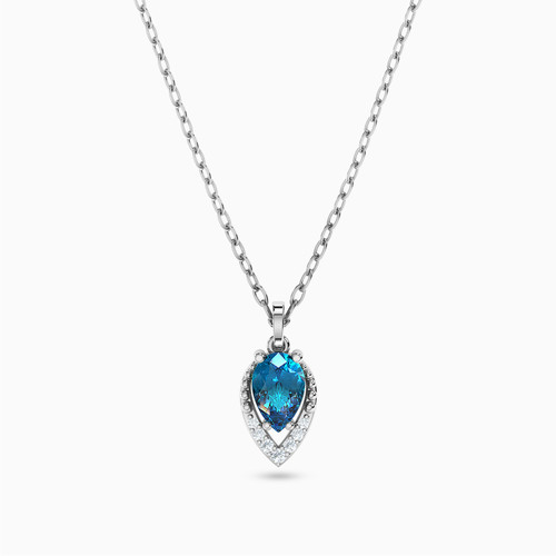 MLN752 - Pear Diamonds & Colored Stones Necklace in 18K Gold - 21046110755-1.jpg