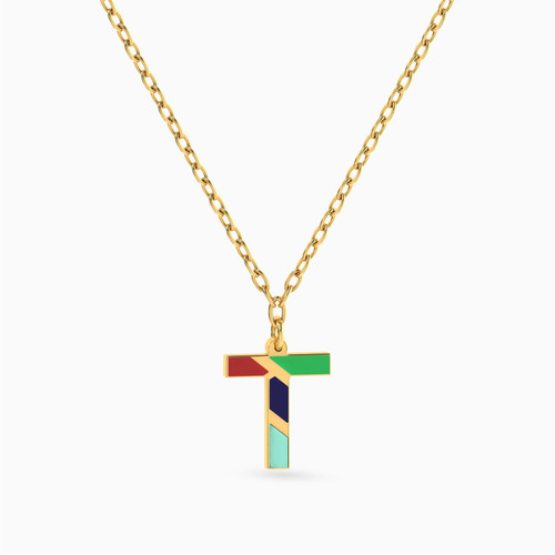 MLN1168 - Letter T Enamel Coated Necklace in 18K Gold - 21046111061-1.jpg