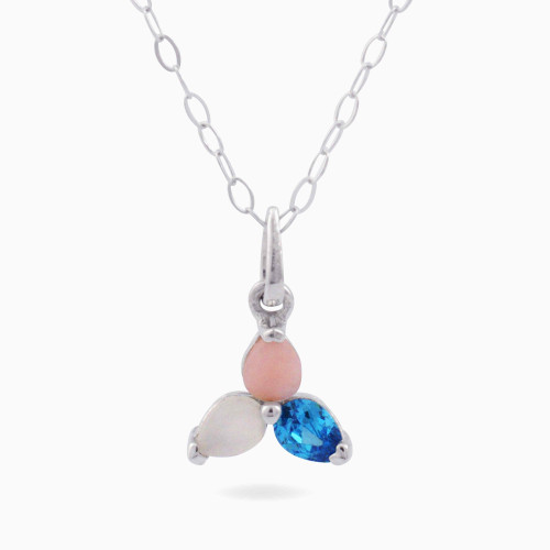LIN668 - Pear Colored Stones Necklace in 18K Gold - 121404280011-1.jpg