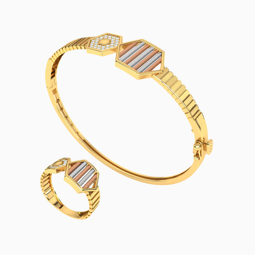 LGS178 - Beaded Cubic Zirconia Half Set in 21K Gold (2 Pieces) - 22011900007-1.jpg