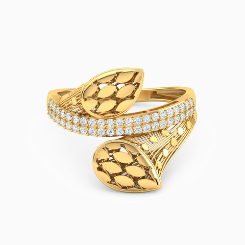 LGR135 - Pear Cubic Zirconia Two headed Ring in 21K Gold - 22002111429-1.jpg