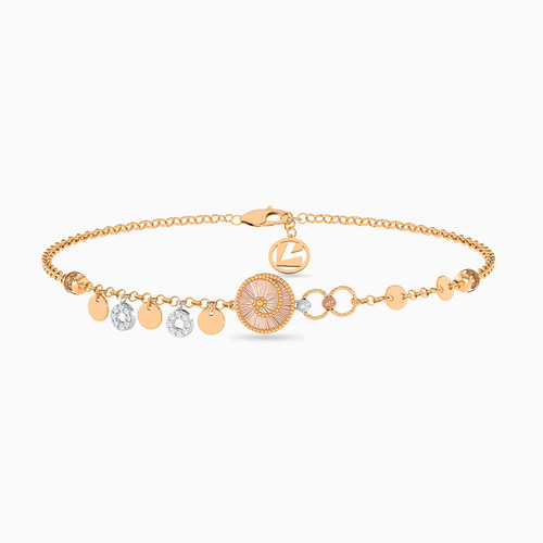 LGB44 - Circle Cubic Zirconia Chain Bracelet in 21K Gold - 22010140328-1.jpg