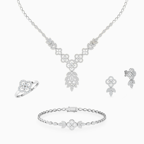 LGS162 - Flower Cubic Zirconia Full Set in 18K Gold (4 Pieces) - 21001790727-1.jpg